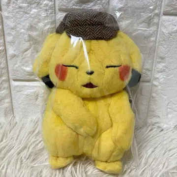 택 포함 명탐정 피카츄 봉제 인형 포켓몬 주름진 피카츄 레어 상품