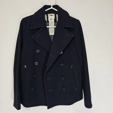 io 네이비 울 피 코트