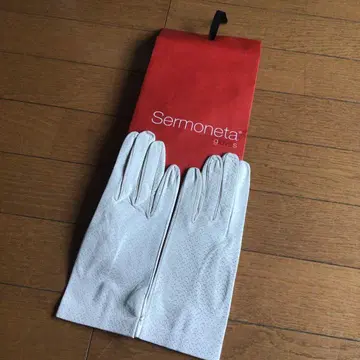 Sermoneta 화이트 가죽 장갑