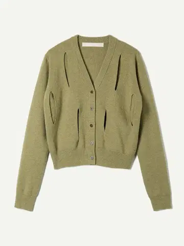 leinwande Ribbon Tie Cardigan Green