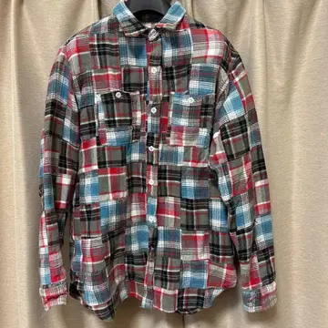 백드롭 Yankee Works 패치워크 플란넬 셔츠 L 사이즈