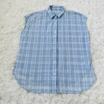 23구 체크 슬리브리스 셔츠