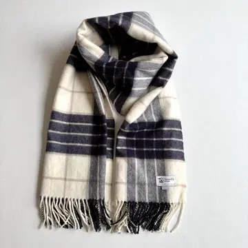 존스턴즈 캐시미어 100% 대형 스톨 체크 녹모어