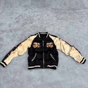 자수 스카잔 금붕어와 벚꽃 모티브