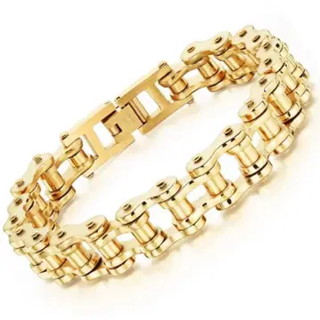 바이크 체인 써지컬 스테인리스 팔찌 골드