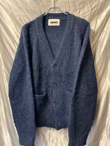 [ SINSS ] shaggy knit mix cardigan L 사이즈