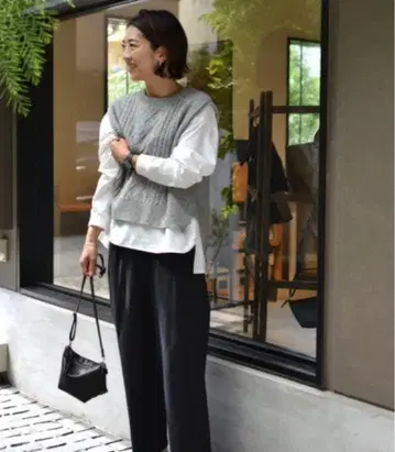 부드러운 울 니트 베스트 그레이 ourhome