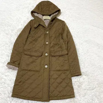 새상품급 매킨토시 보아 퀼팅 코트 브라운