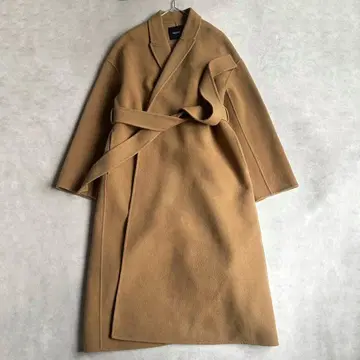 스테디셀러 노크 울 리버 코트 롱 기장 벨트 A라인 카멜