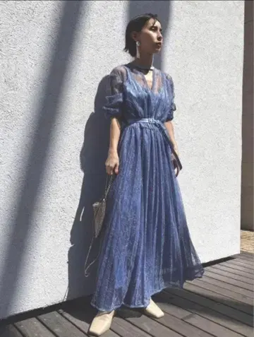 Ameri VINTAGE LADY LACE PLEATS DRESS