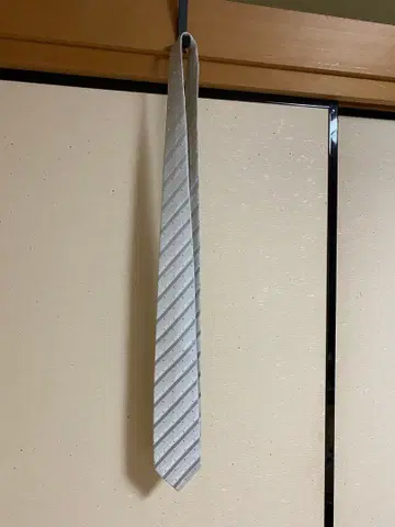 다케오 키쿠치 핸드메이드 넥타이 실버