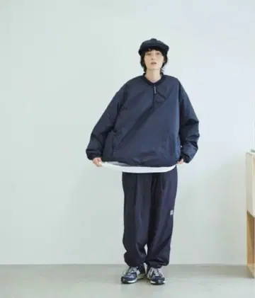 S.F.C BASEBALL HALF ZIP JACKET NAVY XL