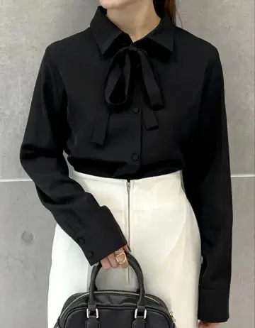 리디 2WAY 보타이 셔츠 블라우스 블랙