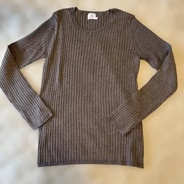 밤색 그레이 리브 니트 긴팔 M 사이즈 새상품급!