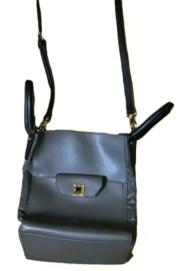 그레이 숄더백 합성 피혁