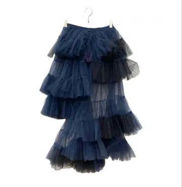 VIVIANO / 티어드 스커트 / 네이비 x 블랙
