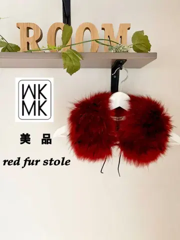 [ 새상품급 ] MICHEL KLEIN 미쉘클랑 퍼 숄 레드