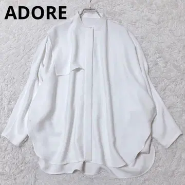 어도어 긴팔 블라우스 상의 무지 일본제 포멀 오피스