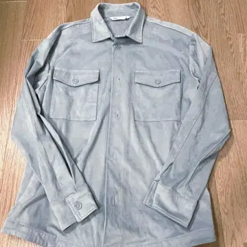 ZARA 그레이 스웨이드풍 셔츠 XL