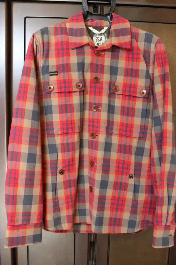 폴스미스진스 충전솜 블루종 점퍼 체크 무늬 M 사이즈 /점퍼