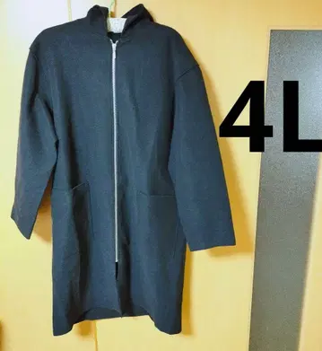 [ 새상품 ] 후드 부착 롱 코트 지퍼 네이비 hina 4L