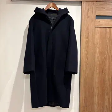 UNITEDARROWS MACPHEE 네이비 후드 부착 롱 코트