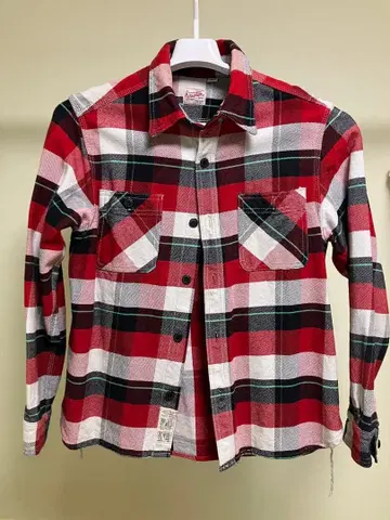 HOUSTON 체크 무늬 두꺼운 원단 긴팔 플란넬 셔츠 L