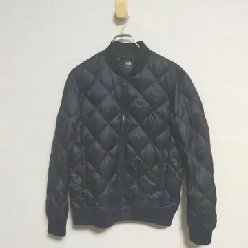 UNIQLO 울트라 라이트 다운 리브 블루종 다이아 퀼트 S