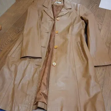 zenith 카멜 가죽 코트 사이즈 66