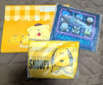 폼폼푸딩 파일, 스누피 파우치, 산리오 파우치 3종 세트
