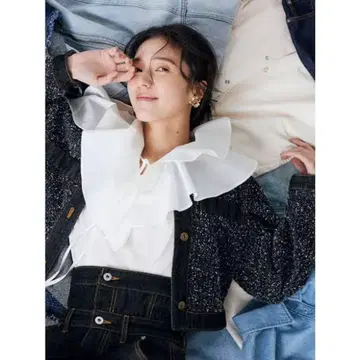 러그나문 트위드 아우터 블랙 노카라