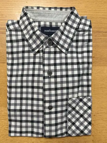 NEWYORKER 뉴요커 플란넬 셔츠 남성용 블랙 화이트