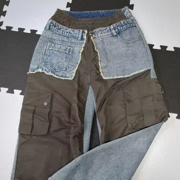 가격 협상 가능 미카레 미카레 데님 나일론 콤비 팬츠