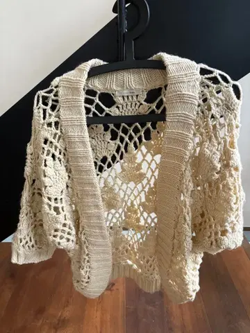 새상품급 SHARE PARK 아이보리 레이스 가디건