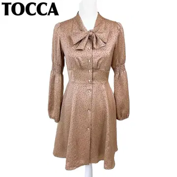 [ 새상품급 ] TOCCA 가슴 리본 타이 A라인 플레어 원피스 0