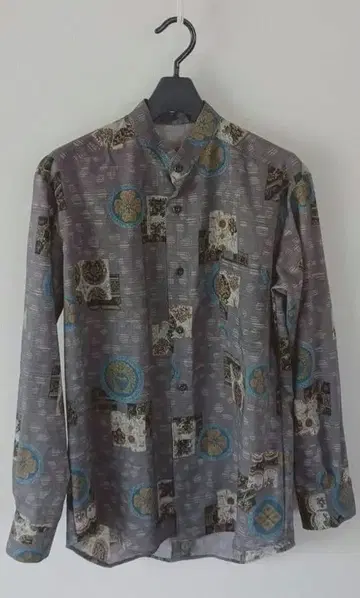 그레이 긴팔 셔츠 [ 빈티지 원단 리메이크 ]