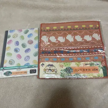 제일복권 고양이 모으기 노트 스티커 핸드 타월