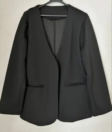 블랙 노카라 자켓과 팬츠 세트 L