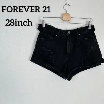 FOREVER 21 숏팬츠 28인치 블랙 데미지 진