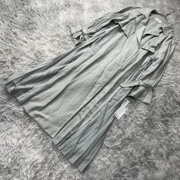 미사용품 SNIDEL 사이드 플리츠 트렌치코트 롱 민트 S