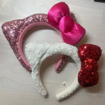 키티 스팽글 머리띠