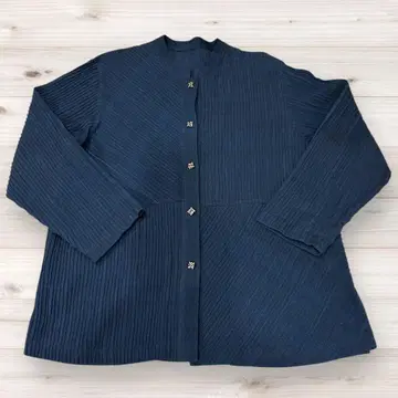 무주 무나카타 네이비 나염 네이비 핀턱 긴팔 셔츠