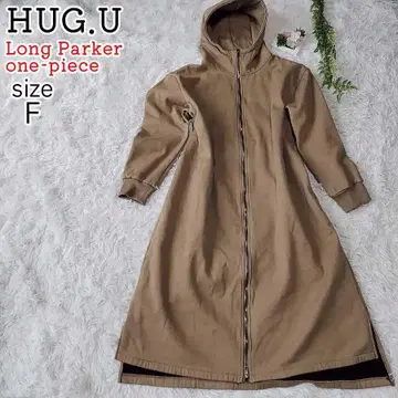 [ 새상품급 ] HUG.U 하그유 롱 후드티 원피스 더블 지퍼 속기모