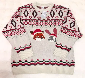 택 포함 새상품 주토피아 크리스마스 니트 스웨터 닉 주디