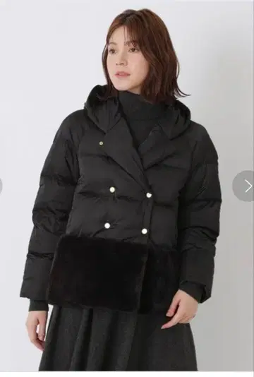 EPOCA 에코 퍼 콤비 다운 블랙