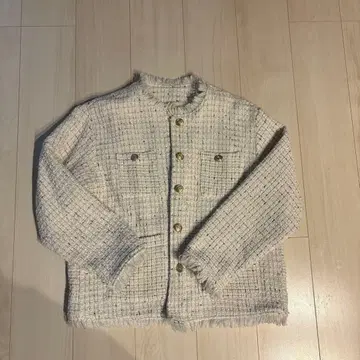 DOUDOU 노카라 트위드 자켓