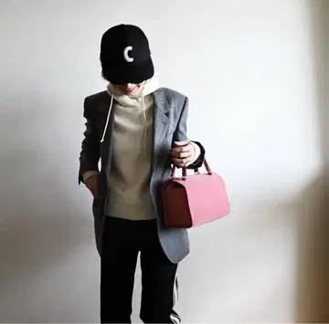 [ 미사용 새상품 ] ch!iiibag 치이백 스웨이드 보스턴 핑크 레어