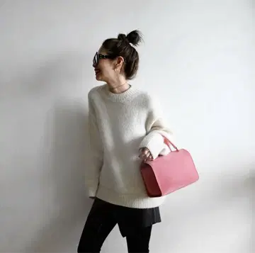 [ 미사용 새상품 ] ch!iiibag 치이백 스웨이드 보스턴 핑크 레어