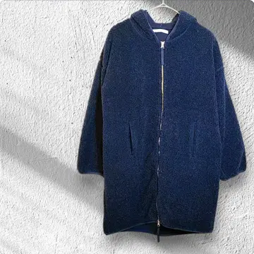 두클라쎄 보아 코트 방한 후드 복슬복슬 네이비 M 집업