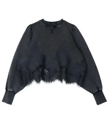 CHEMICAL OVERDYE LACE SWEAT TOP